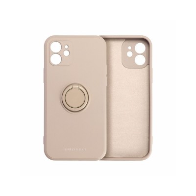 Husa Spate Roar Amber Compatibila Cu iPhone 13 Pro, Inel Metalic Pe Spate, Roz